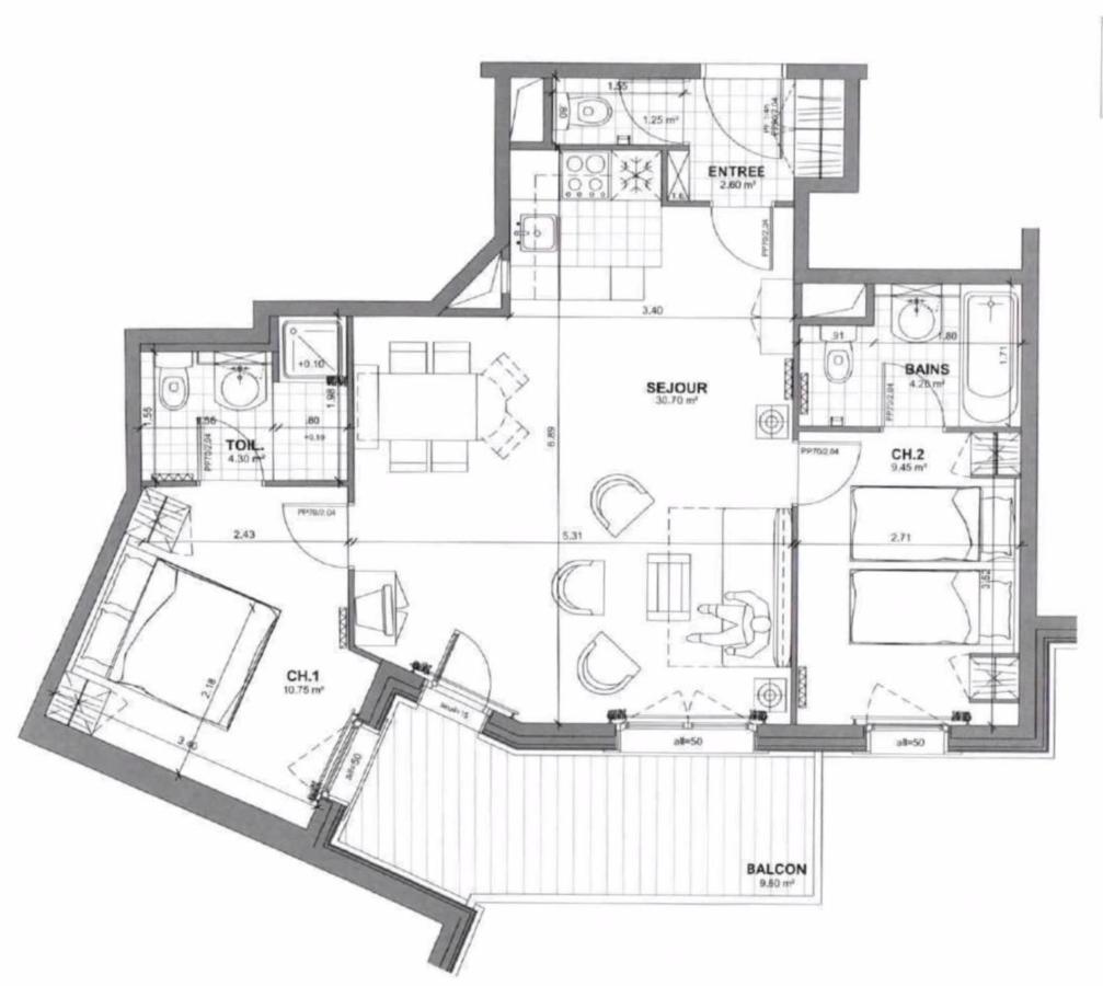 Spacious ski-in ski-out apartment 4-6 pax, 161 Sources de Marie Arc 1950 Les Arcs  Exterior foto
